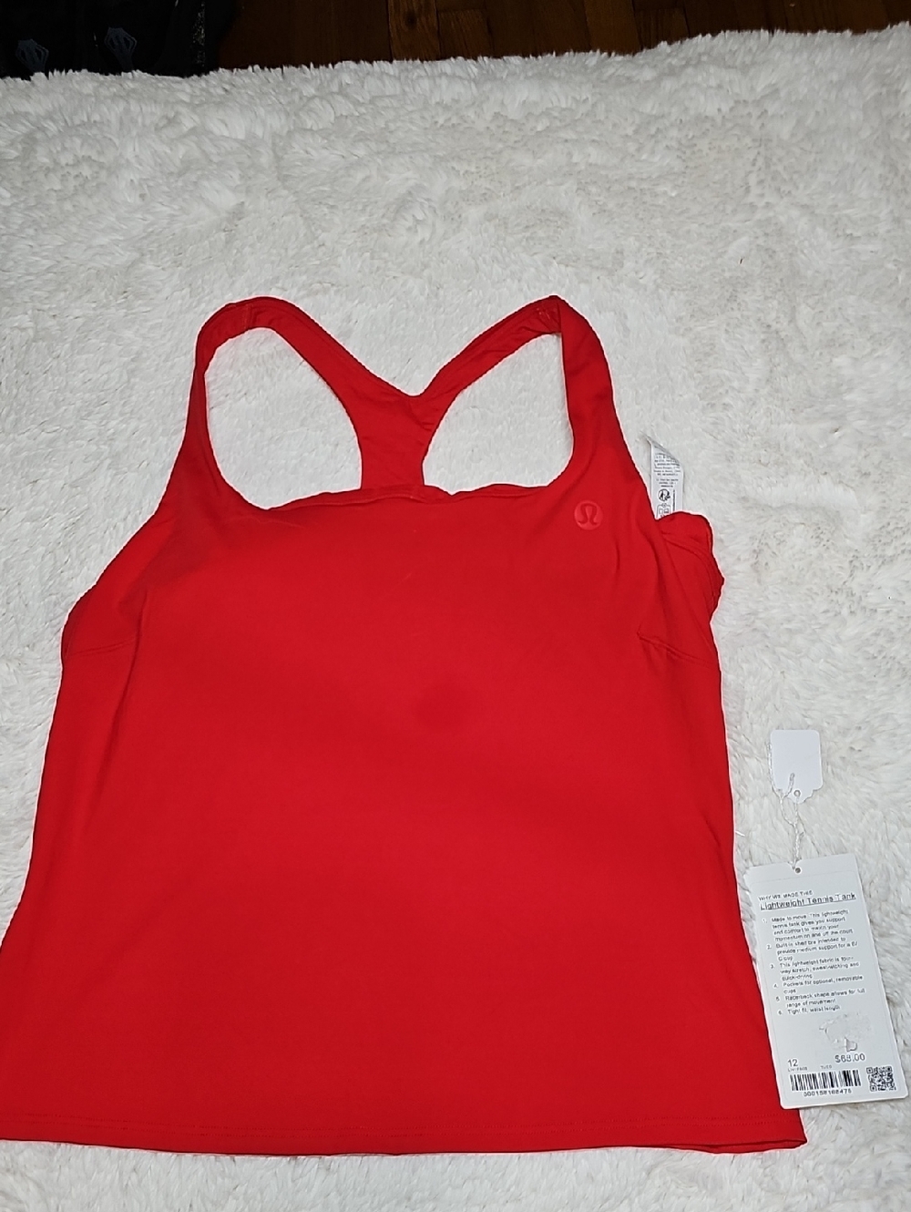 Lululemon Lightweight Tennis Tank Red Size 12-NWT